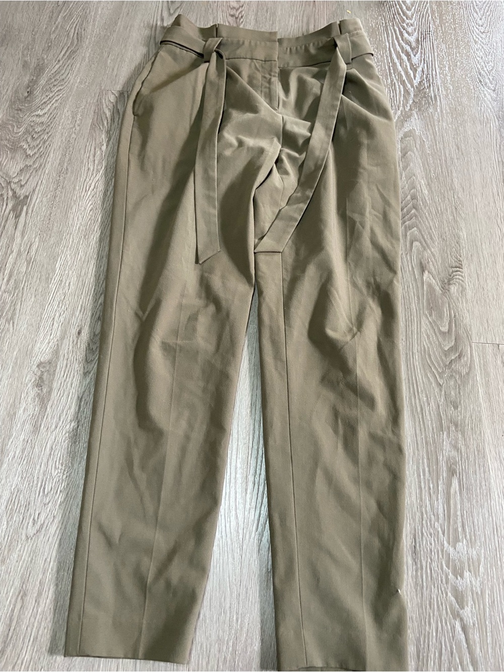 Calvin Klein Women's Olive Tie-Waist Trousers